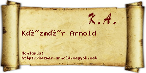 Kázmér Arnold névjegykártya