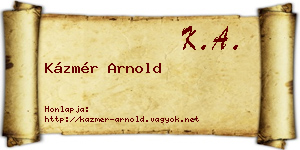 Kázmér Arnold névjegykártya